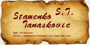 Stamenko Tanasković vizit kartica